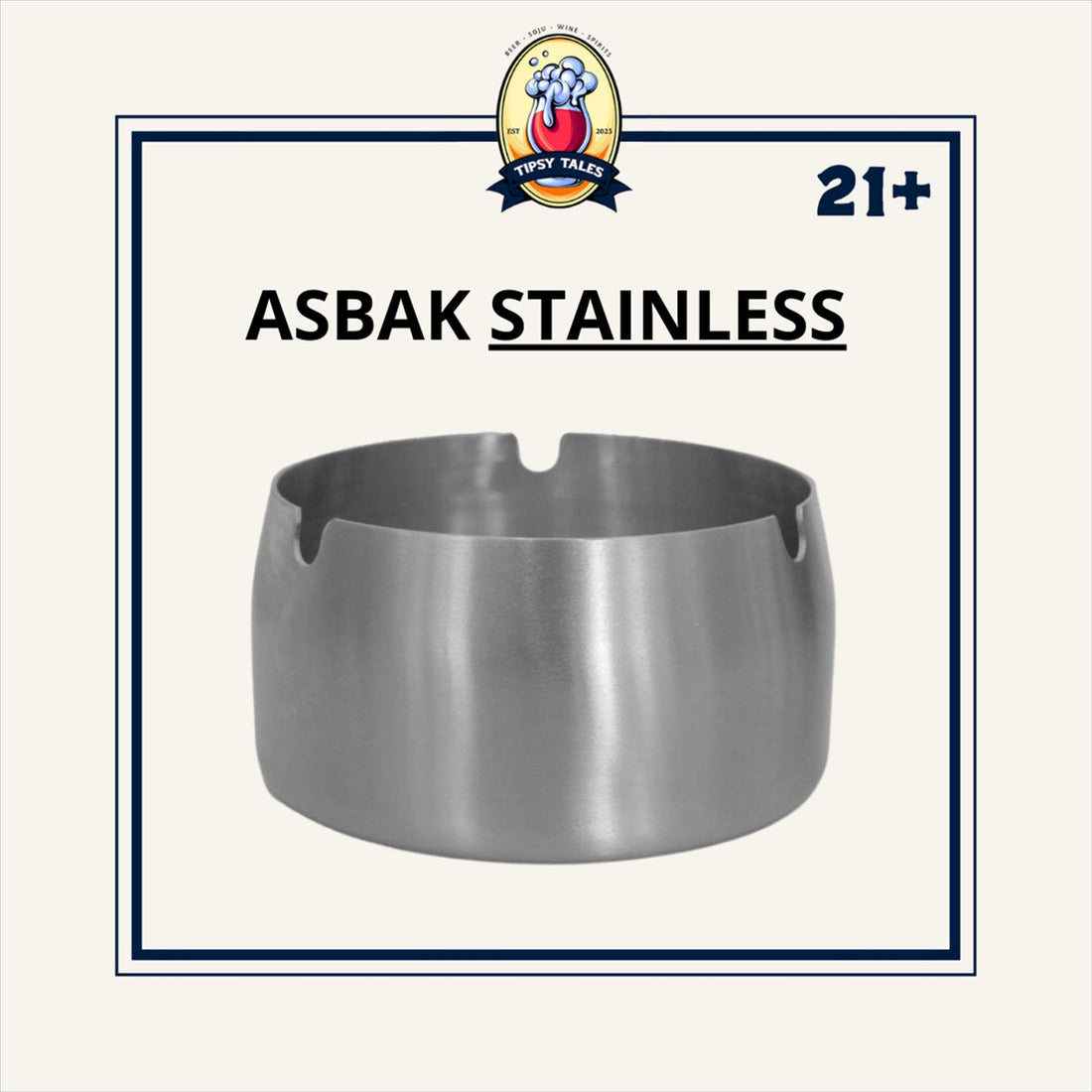 Asbak Stainless Steel/Asbak Bulat Ashtray 1