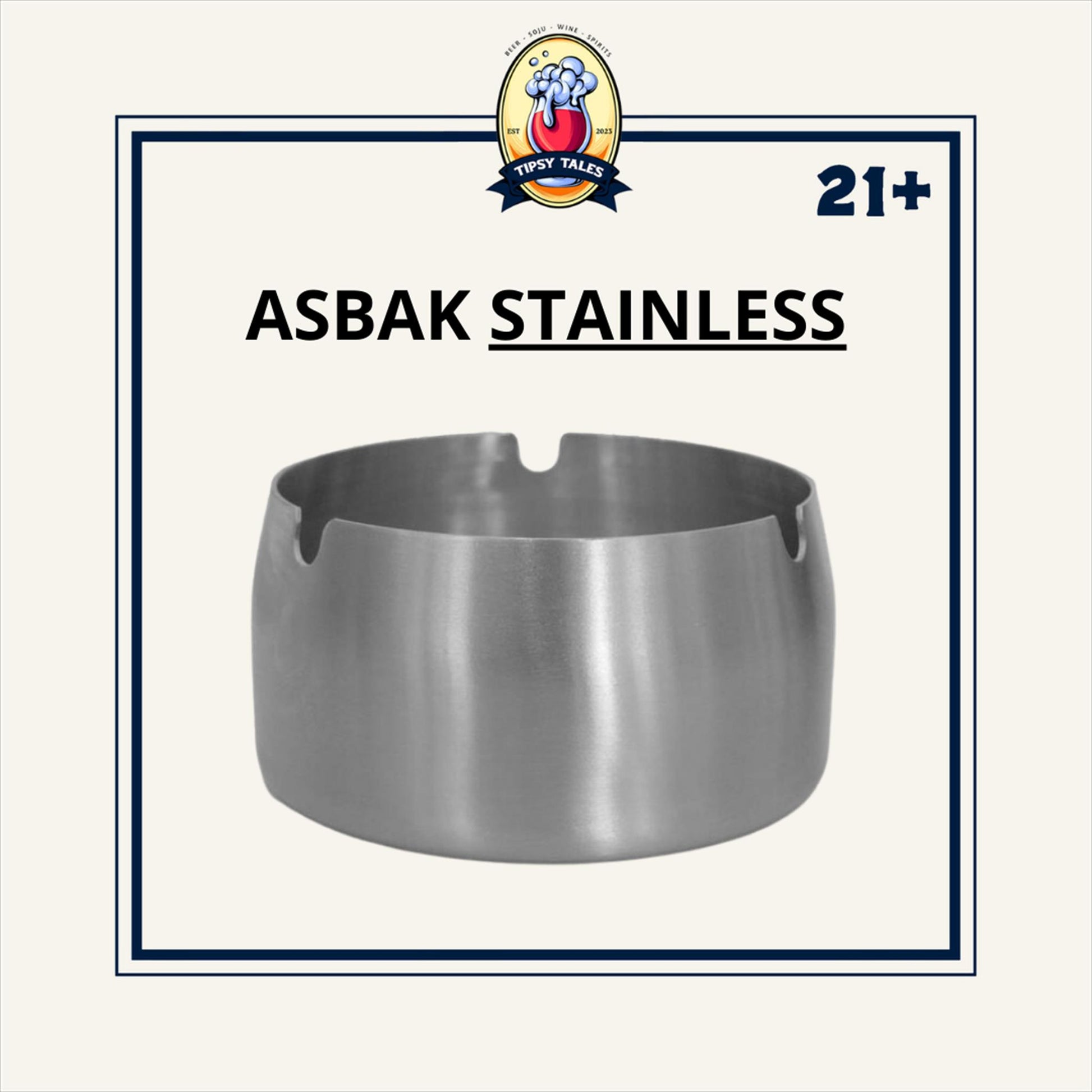 Asbak Stainless Steel/Asbak Bulat Ashtray 1