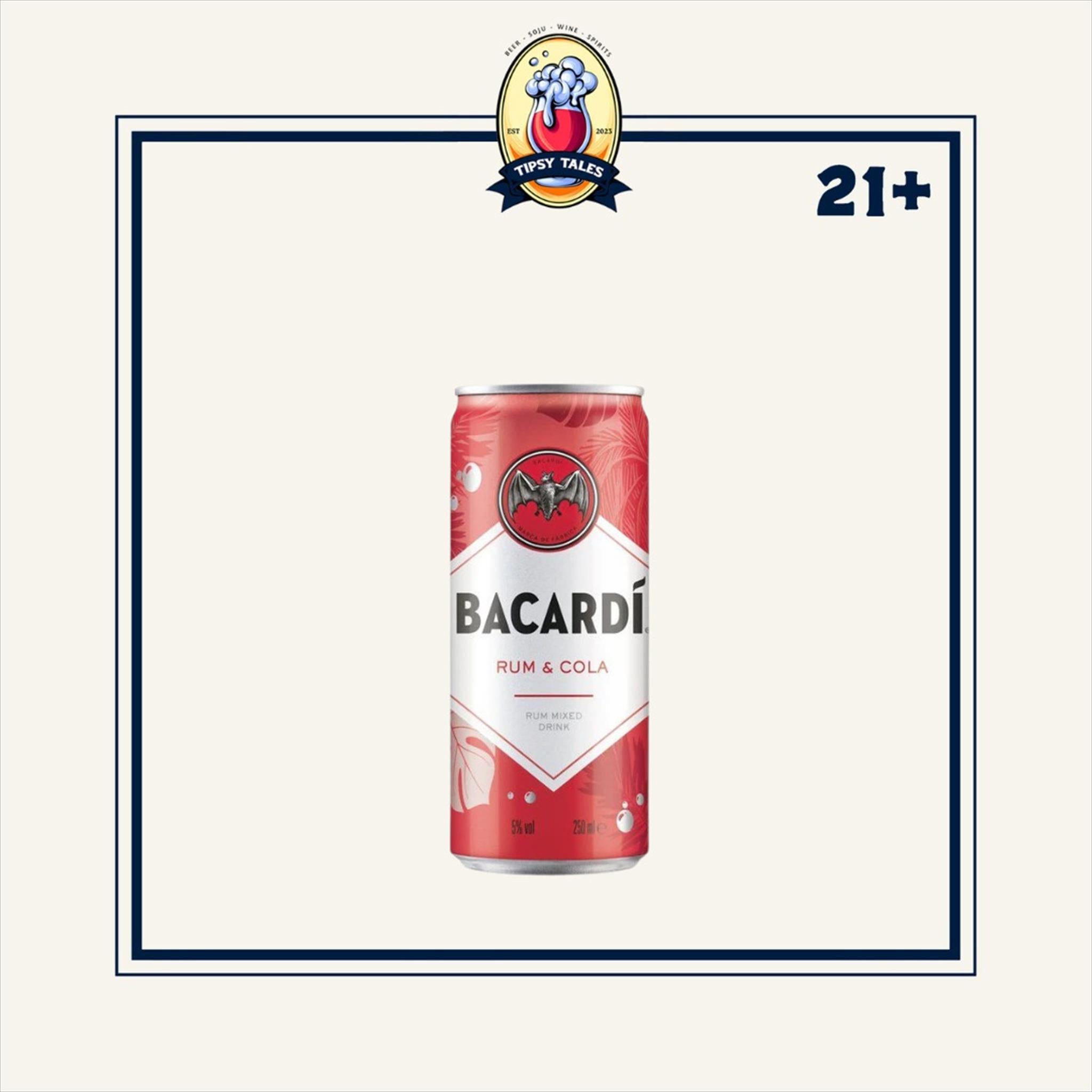 Bacardi Rum Cola Cans 250ml 1