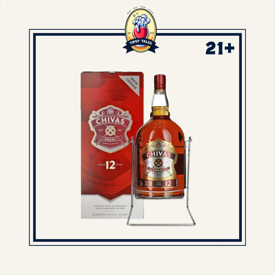 Chivas Regal 12 Year Old Blended Scotch Whisky Cradle 4.5 Liter 1