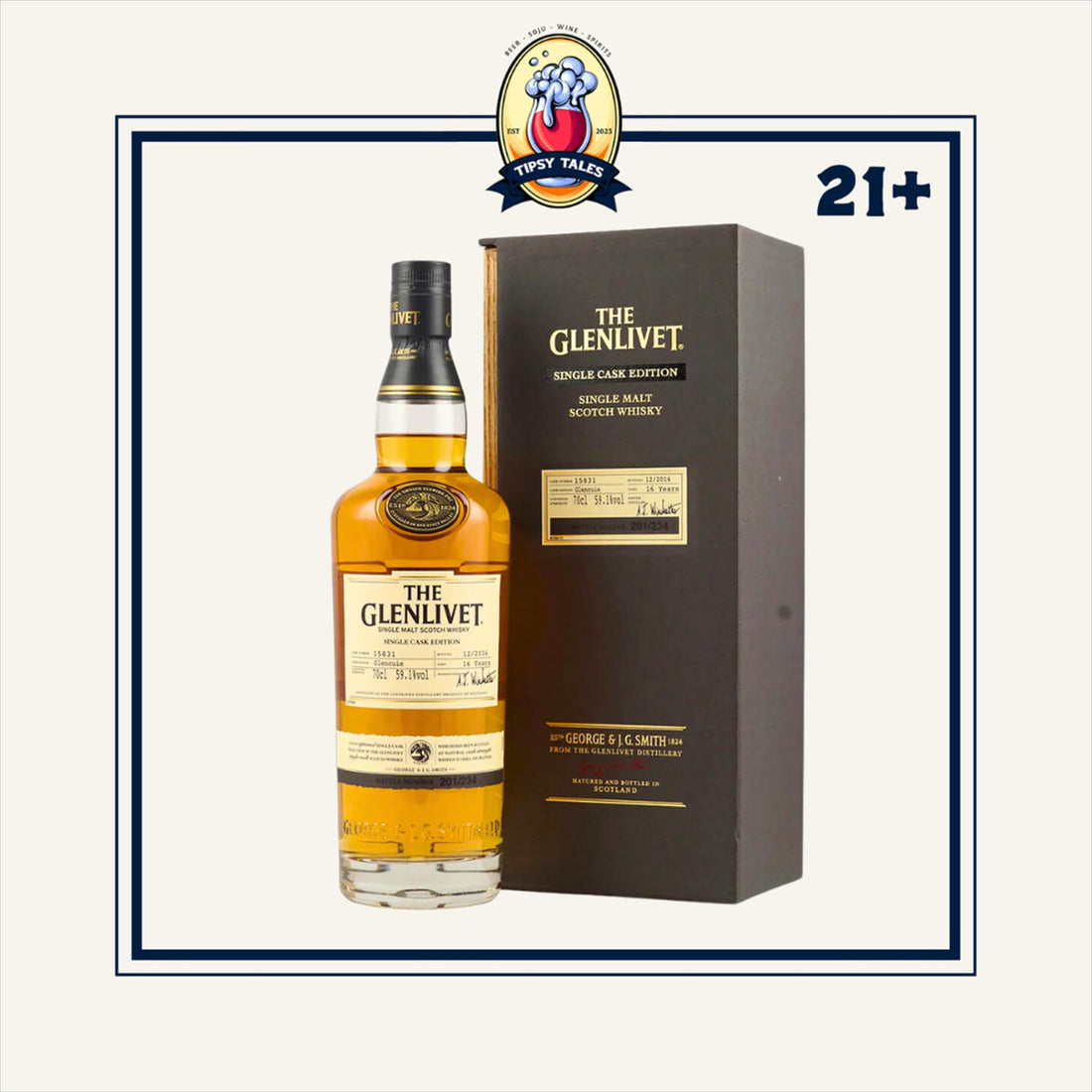 Glenlivet Singel Cask Edition  21 years limited edition bottle 199/462 1