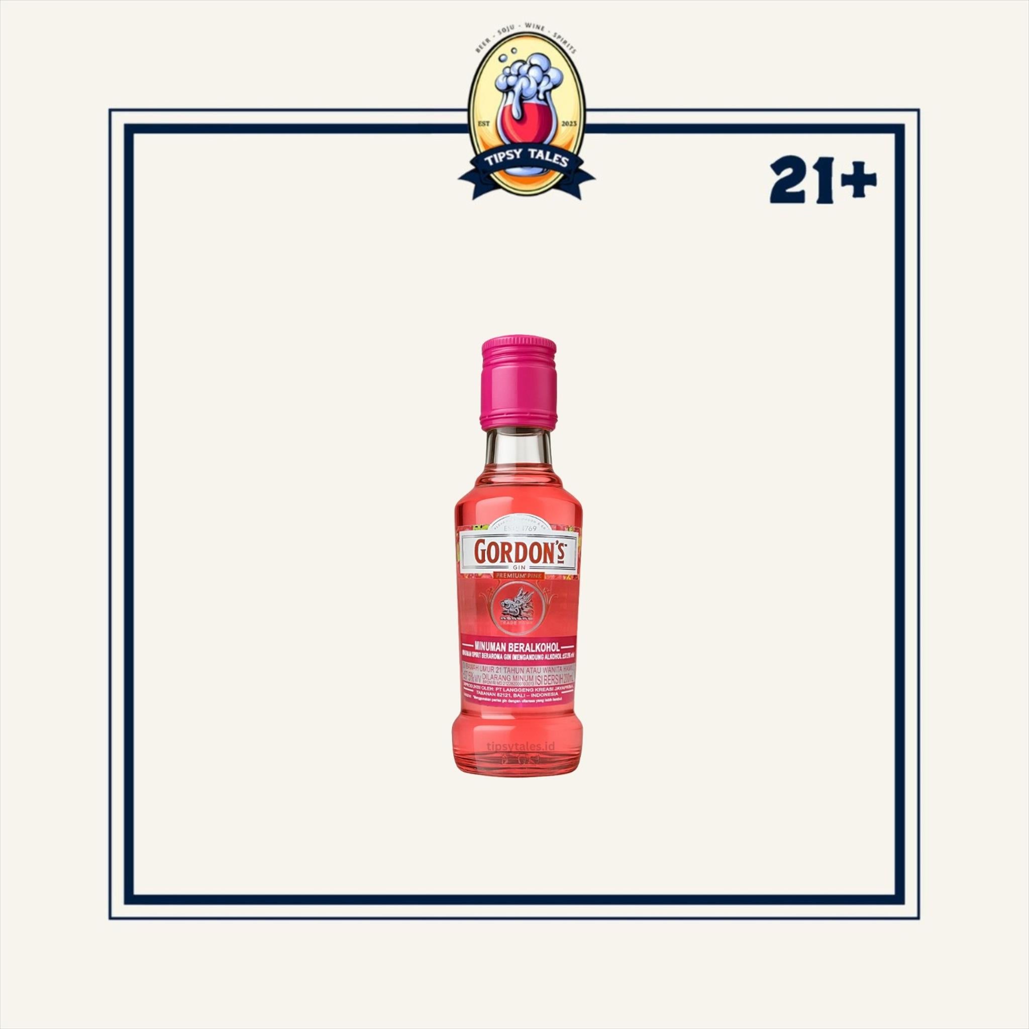 Gordons premium pink gin 200ml 1