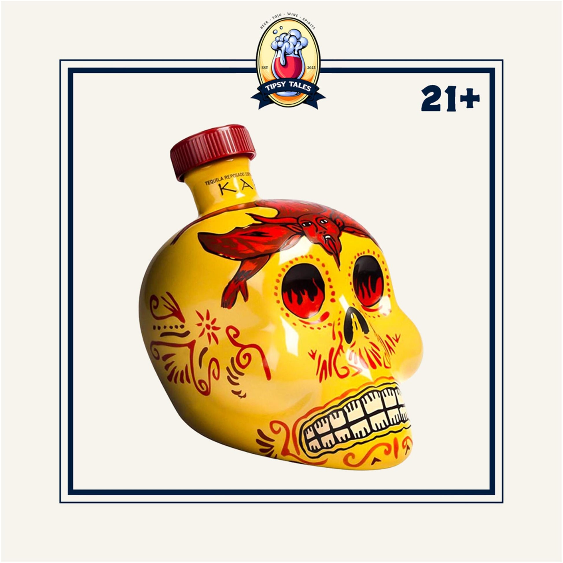 KAH Teqila Reposado Skull Bottle 700ml 1