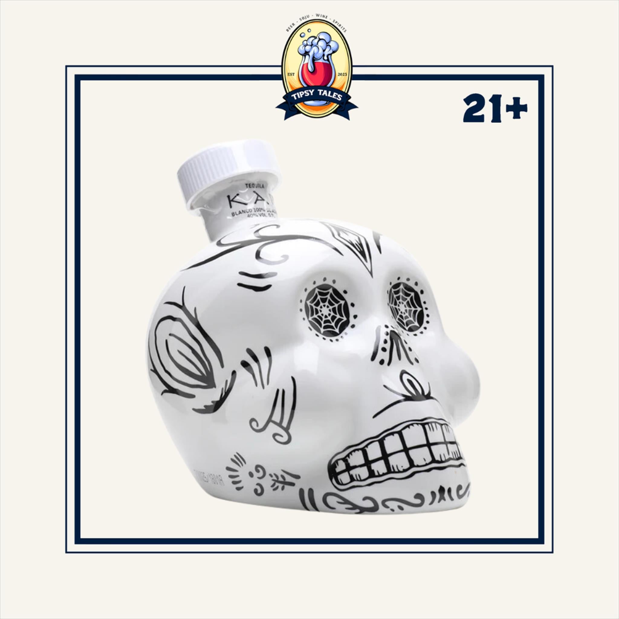 KAH Tequila Blanco Skull Bottle 700ml 1