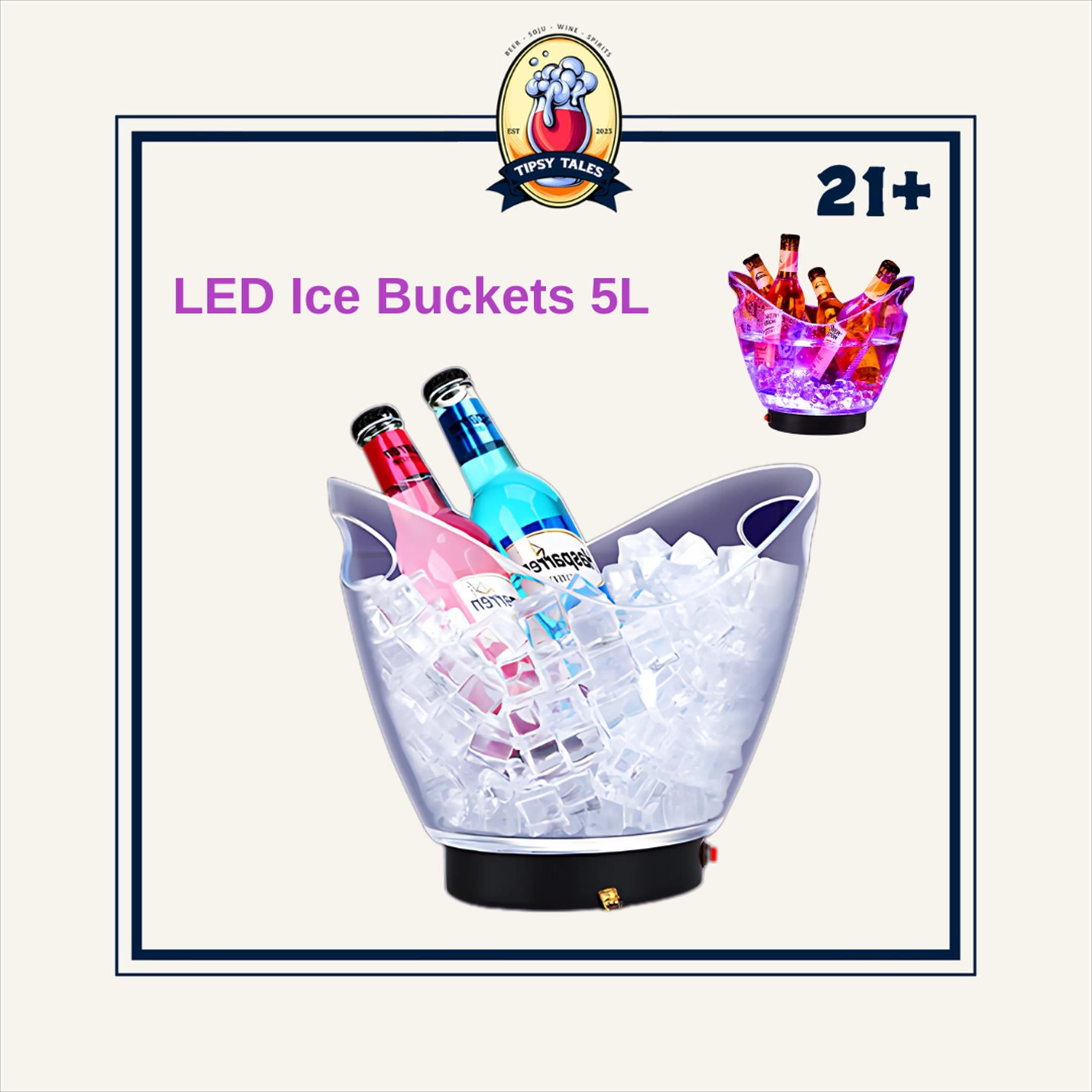 Led Ice Buckets 5L ABS Plastic ice Bucket RGB Colors Changing 1