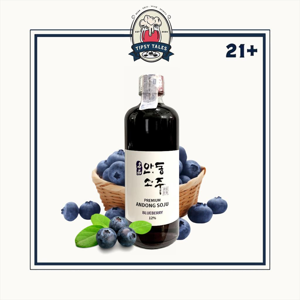 Premium Andong Soju Blueberry  375ml 1