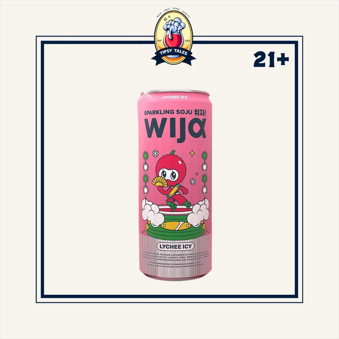 Wija Sparkling Soju Lychee ICY Can 320ml 1